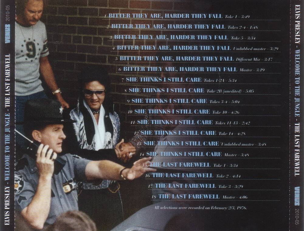 Elvis Presley Welcome To The Jungle The Last Farewell : Back